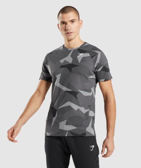 Men's Gymshark Critical T-Shirts Camo | NZ 0KHGJU